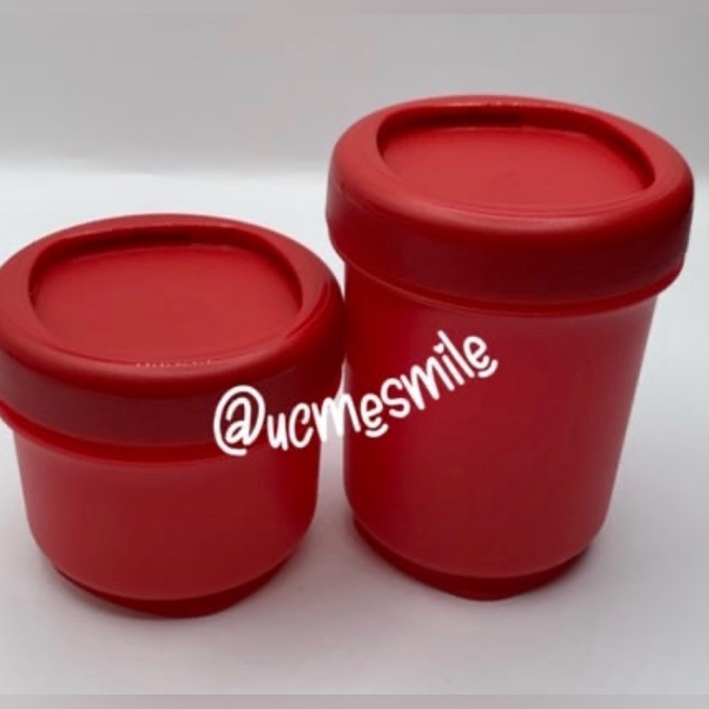Tupperware Twist N Stack Snack Cups Red Set